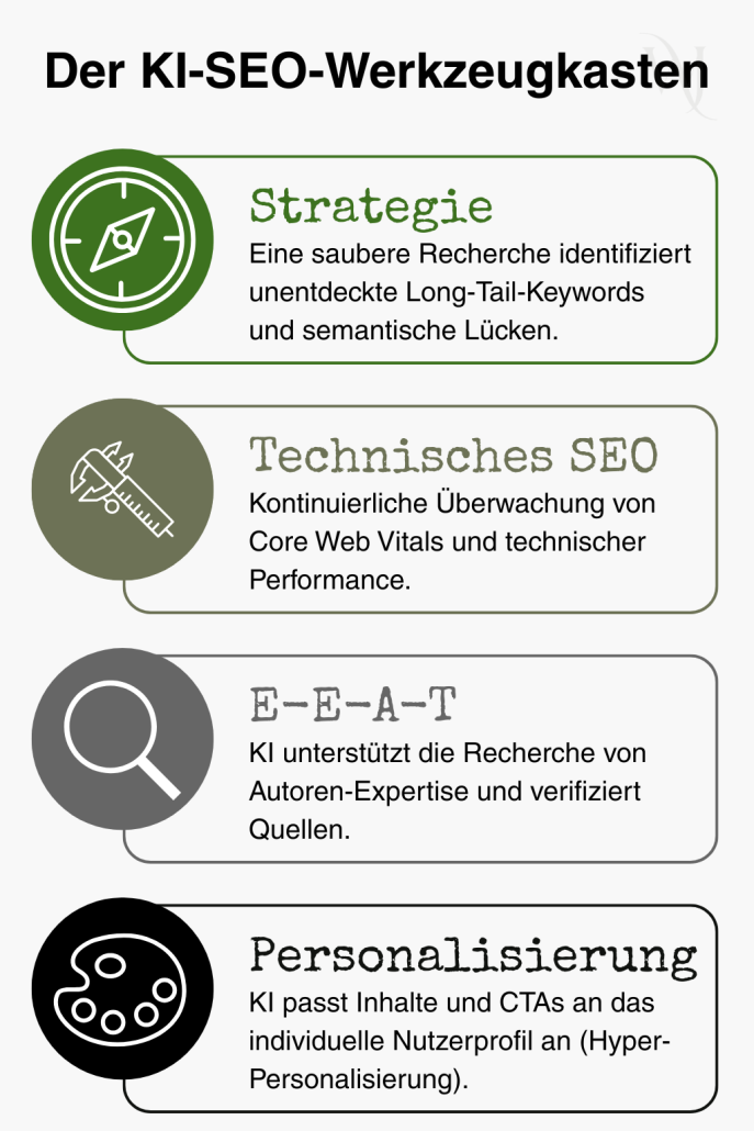 Revolution der Suchmaschinenoptimierung: Symbiose von SEO und KI schreiben die Spielregeln neu | Webdesign | Online-Marketing | wunderjuli ki und seo werkzeugkasten